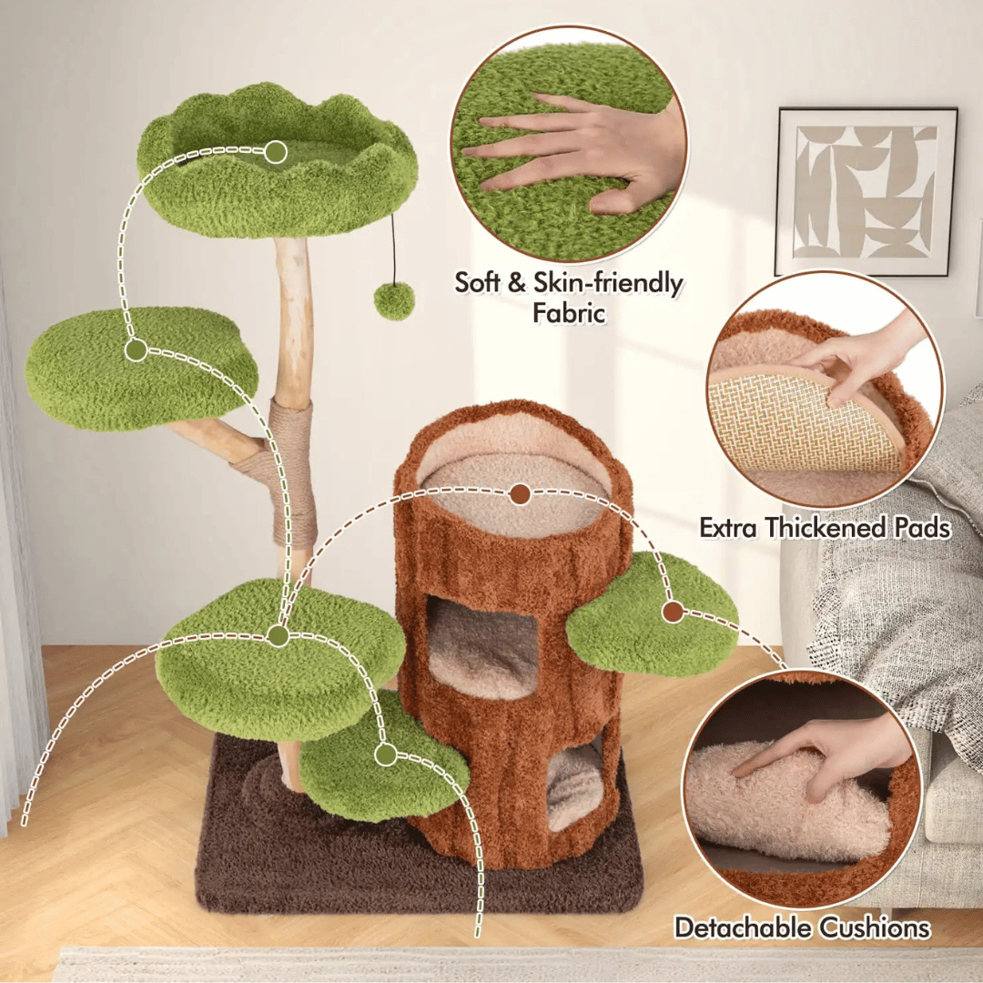 Purr-Perch | Cat Tree for Large Cats with Spacious Condo Nests | Multi-Level Cat Tower for Active Play and Relaxation 6