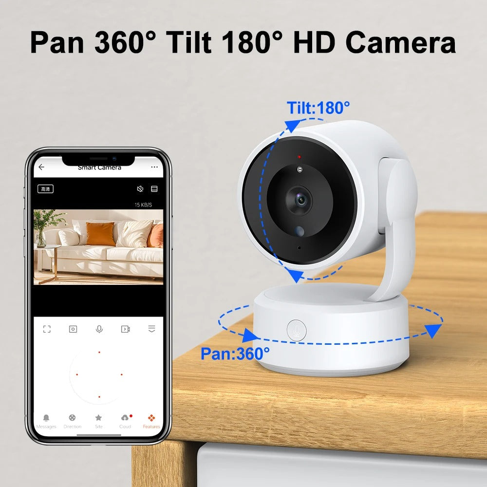Smart Home Security Cameras | 5MP Wireless Security Camera with 360° View | Real-Time Monitoring for Pets and Home Safety 4