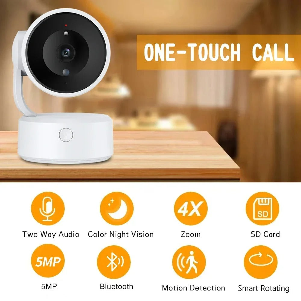 Smart Home Security Cameras | 5MP Wireless Security Camera with 360° View | Real-Time Monitoring for Pets and Home Safety 5