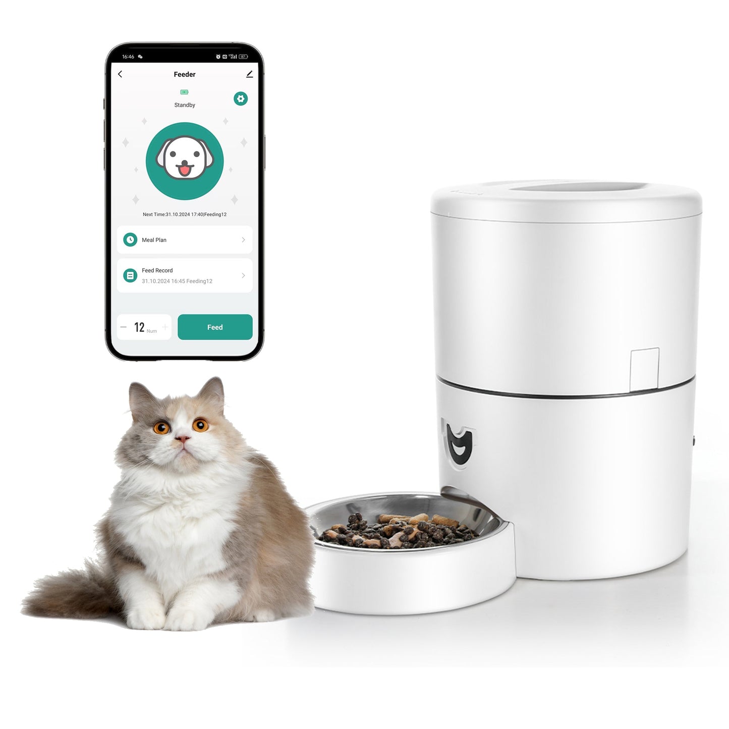 Smart Pet Care | Automatic Pet Feeder with App Control & 4L Capacity | Convenient Feeding Solution for Pets 7