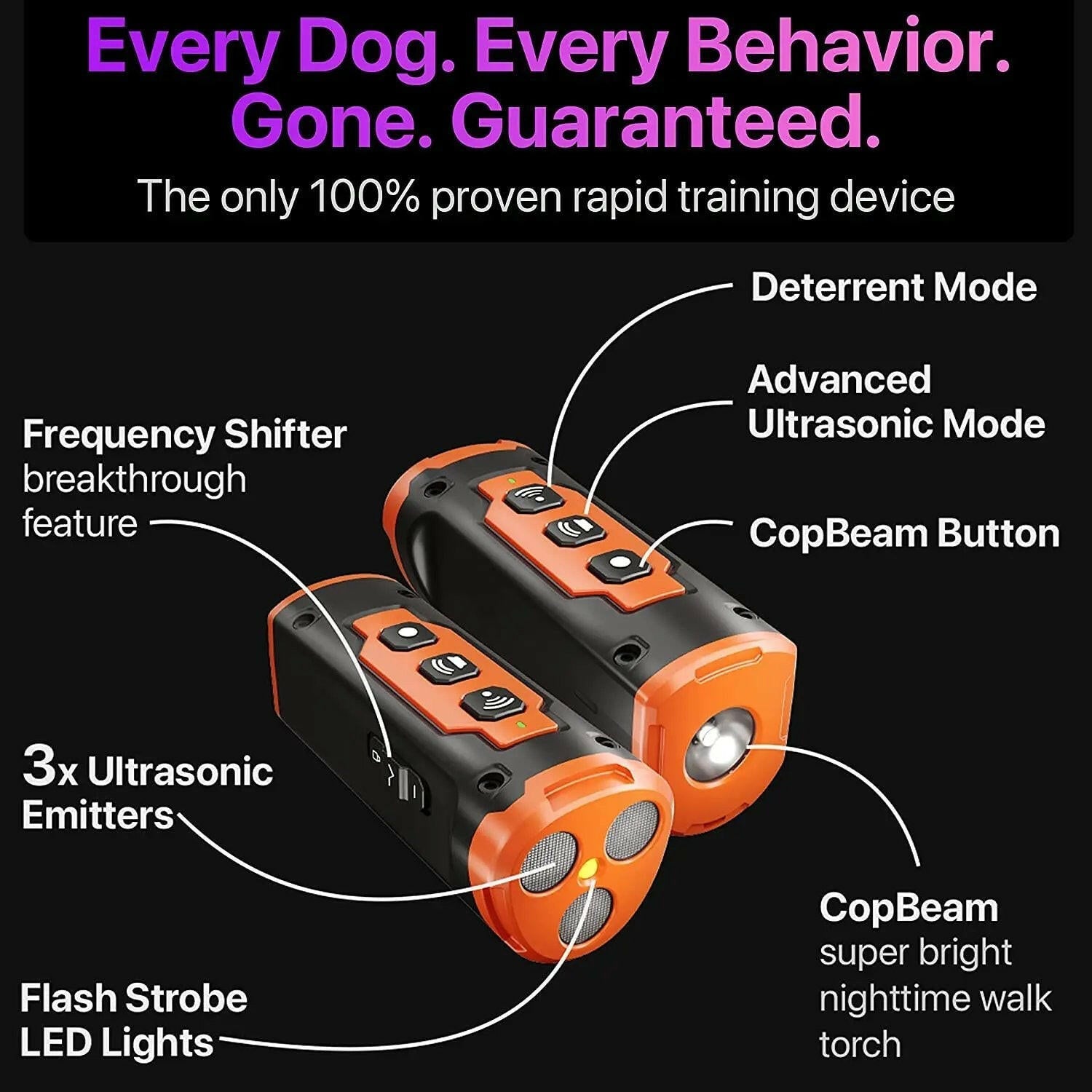 Ultrasonic Dog Training Device | 3x Sonic Emitters for Effective Bark Control | Safe Anti Bark Collar for Quick Behavior Management 7