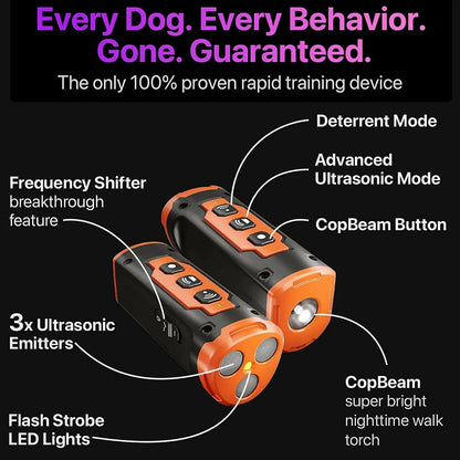 Ultrasonic Dog Training Device | 3x Sonic Emitters for Effective Bark Control | Safe Anti Bark Collar for Quick Behavior Management 7