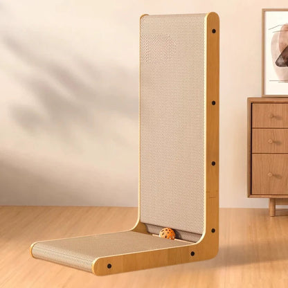 Vertical Cat Scratching Board with Solid Wood Frame & Durable Cardboard for Effective Furniture Protection 0