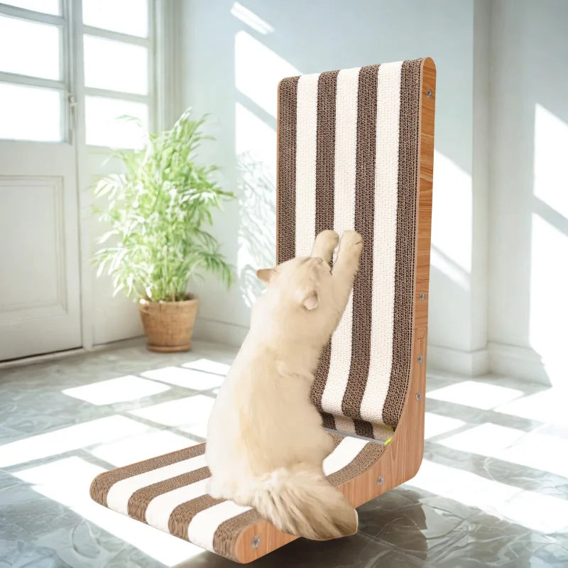 Vertical Cat Scratching Board with Solid Wood Frame & Durable Cardboard for Effective Furniture Protection 1