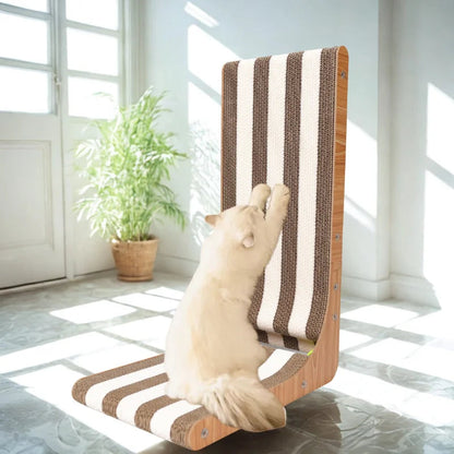 Vertical Cat Scratching Board with Solid Wood Frame & Durable Cardboard for Effective Furniture Protection 1