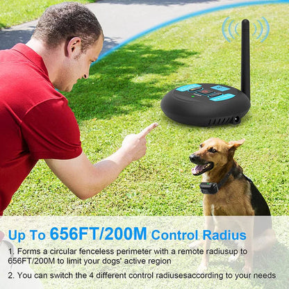 Wireless Dog Fence System | Wireless Electric Dog Fence with Adjustable Range | Invisible Containment Solution for Safe Outdoor Play 2