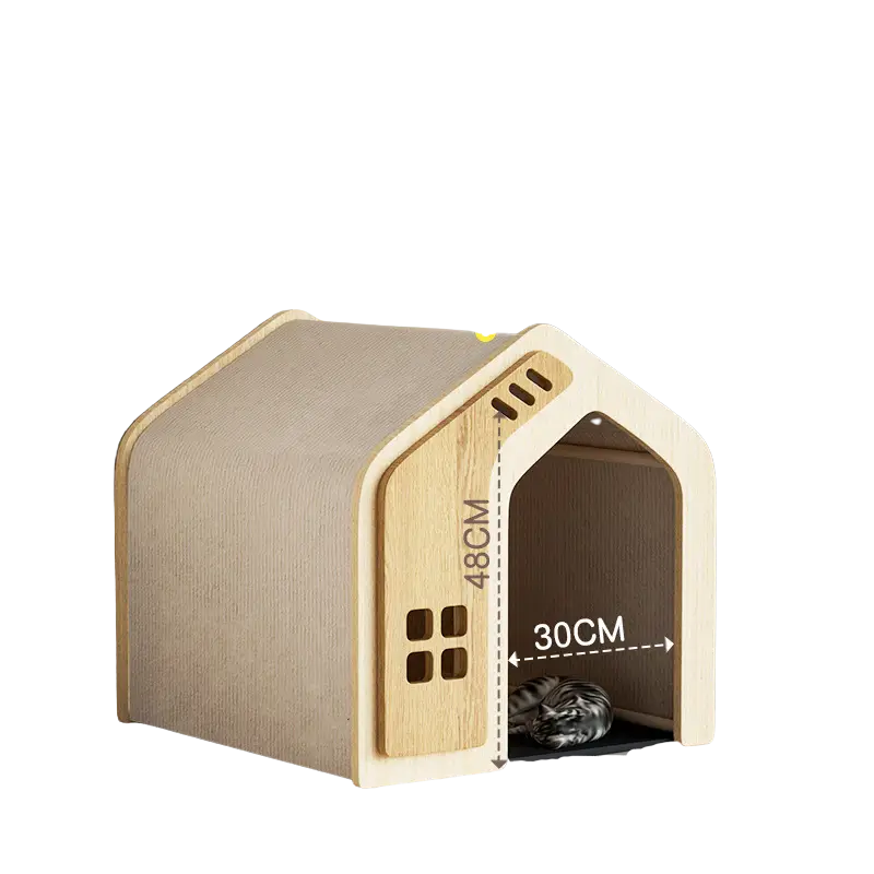 Wooden Outdoor Pet House | 360° Ventilation | Tool-Free Assembly | Dogs & Cats