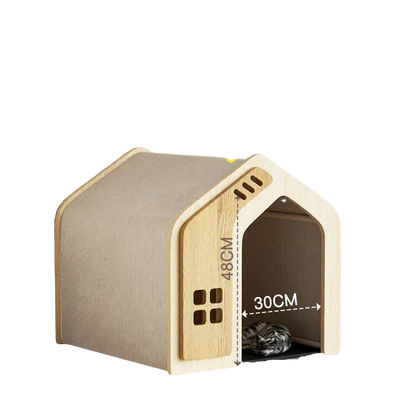Wooden Outdoor Pet House | 360° Ventilation | Tool-Free Assembly | Dogs & Cats