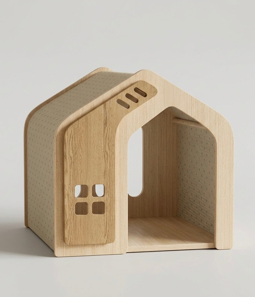 Wooden Outdoor Pet House | 360° Ventilation | Tool-Free Assembly | Dogs & Cats